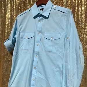 15-15.5 Express fitted long-sleeve button-down